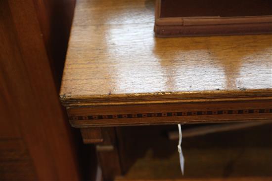 A Holland and Sons Gothic revival oak buffet or serving table, probably designed by Bruce Talbert, W.3ft 6in.